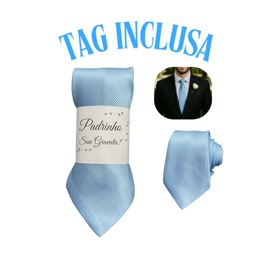 Gravata Azul Serenity para Padrinhos: Onde Comprar | BuscaProdutos