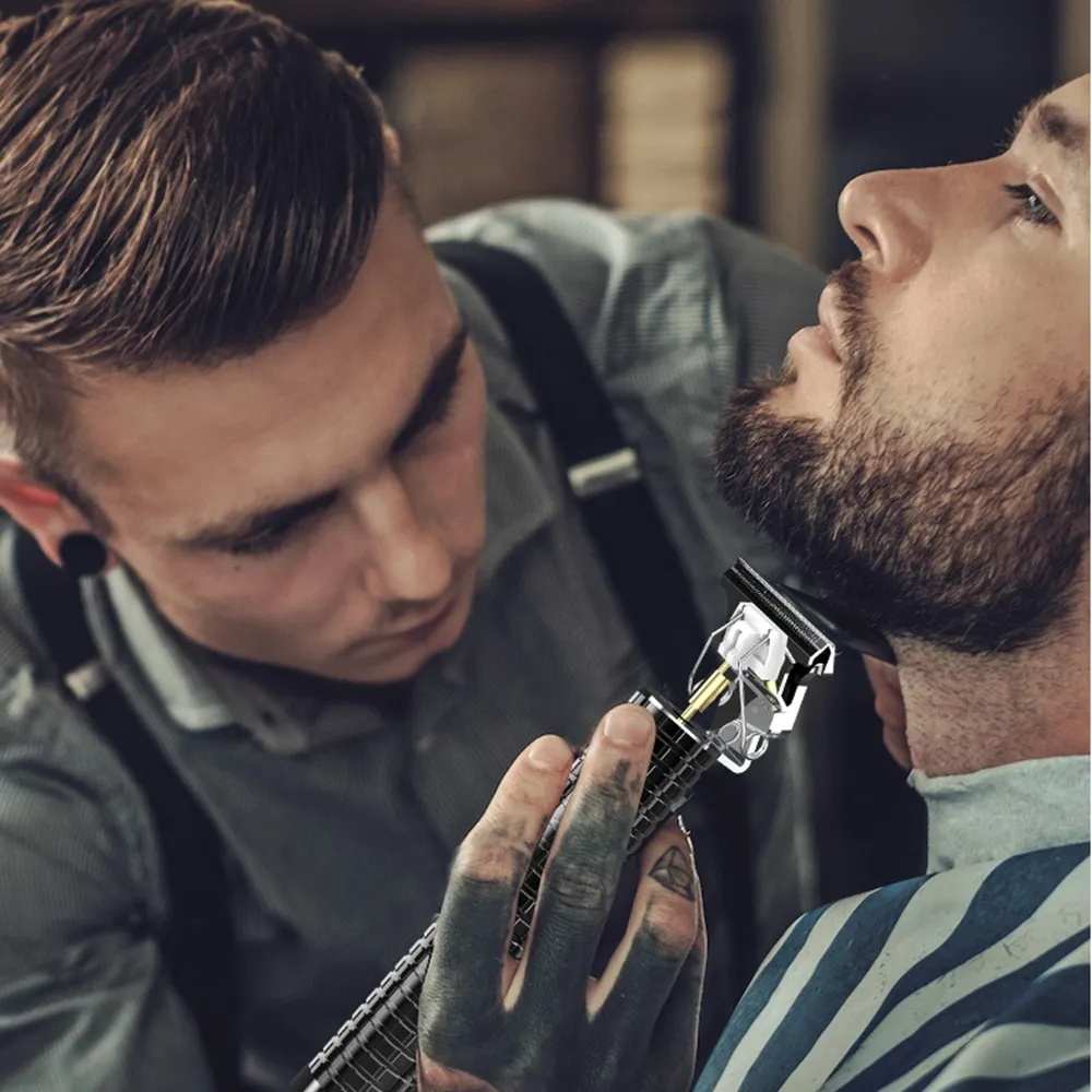 Máquina De Cortar Cabelo Para Barba Masculina Barbeador Designer＋Aparador De Barbear Portátil Usb Recarregável Barbear