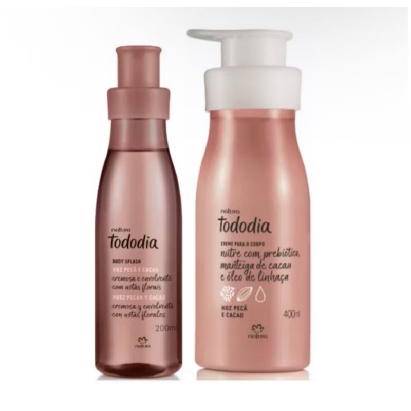 kit Natura Tododia Noz Pecã e Cacau hidratante 400ml+ body Splash