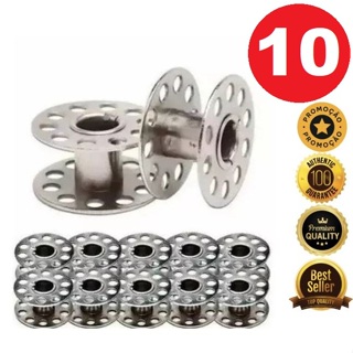 10 Bobinas Alta Metal para Máquina de Costura Doméstica | Compatível com Singer, Elgin e Mais em Oferta na Shopee