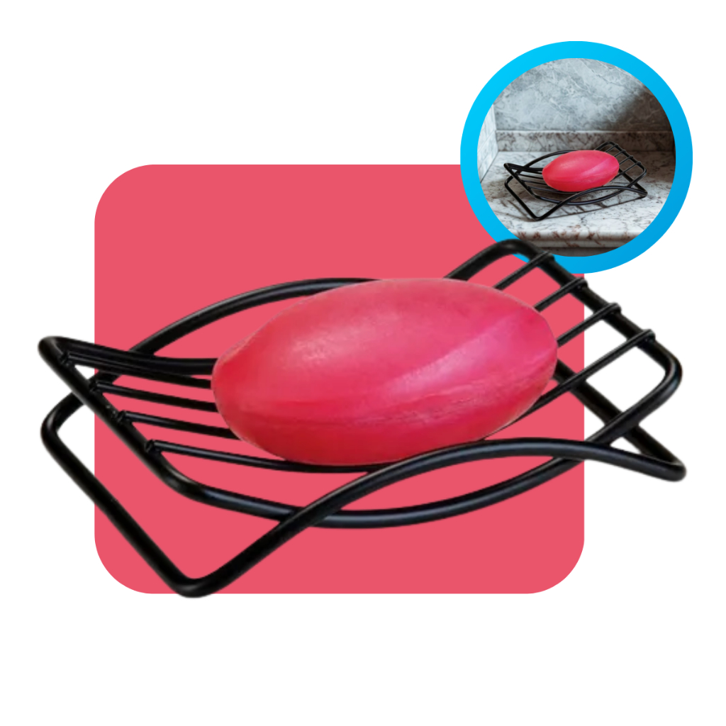 Saboneteira Black Aco Aramado Facil Escoamento Box Suporte Porta Sabonete Arthi em Oferta na Shopee