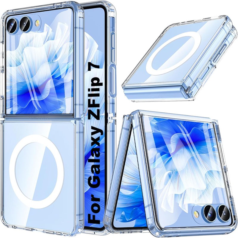 Capinha Capa Para Z Flip 7 Magnética Com Pelicula Anel Suporte Case Transpa Came Pelicu Case Sam Pro