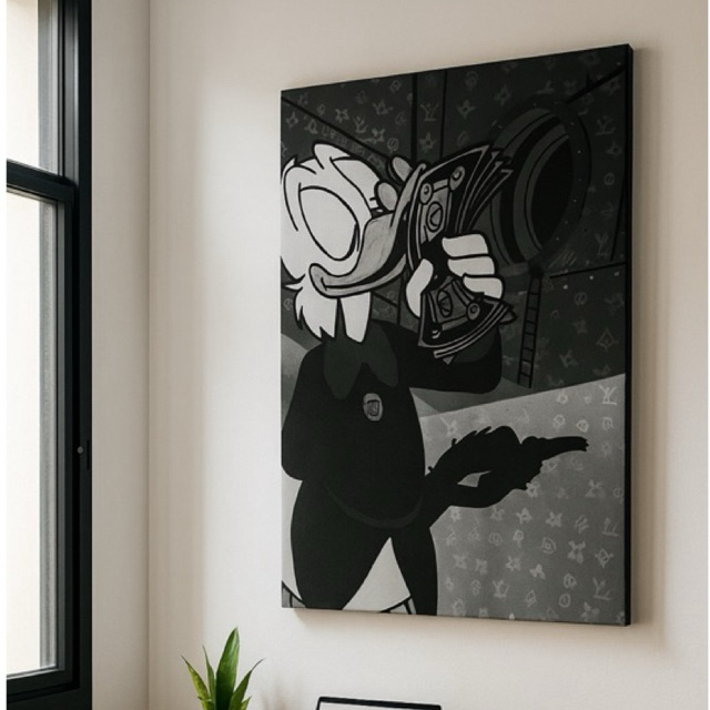 Quadro Decorativo Tio Patinhas Milionário (1peça) Para Sala,Quarto e Escritório Feito Em MDF