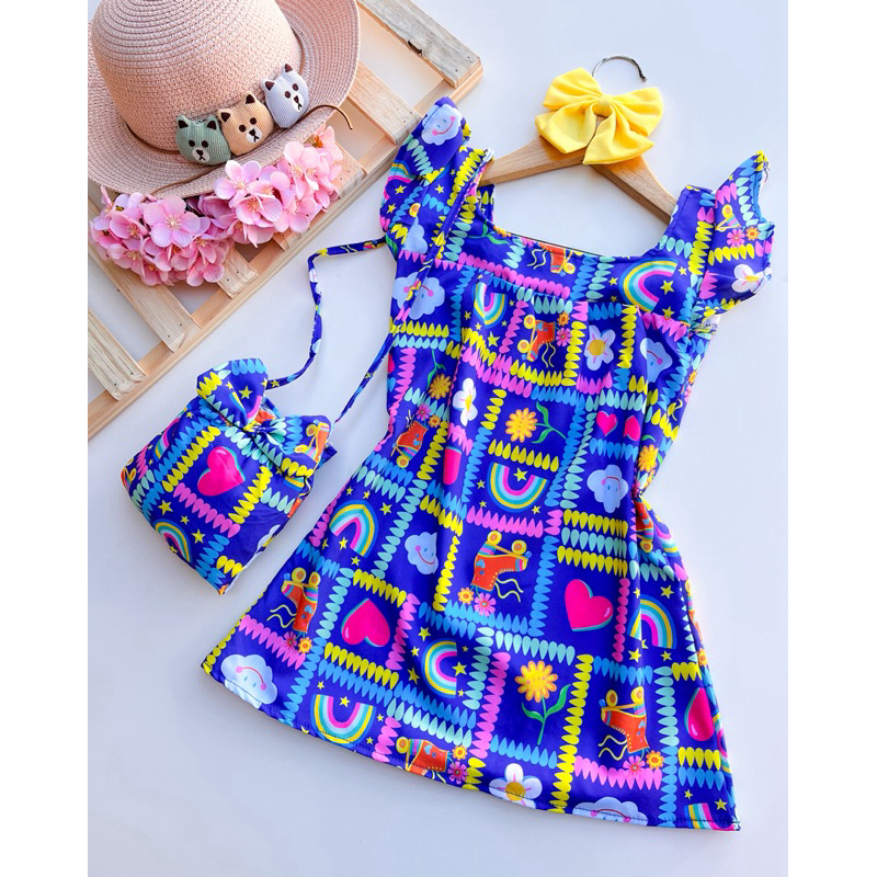 Vestido Com Bolsinha Verão Moda Praia Menina Social Moda Evangélica Festa Passeio Presente Menina