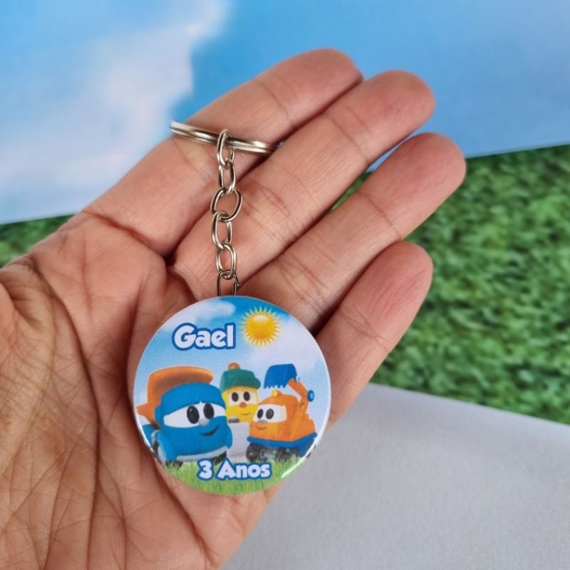 ENVIO RAPIDO kit Lembrancinha Aniversário Léo o Caminhão Chaveiros Personalizados Nome e idade Lembrança Festa Infantil