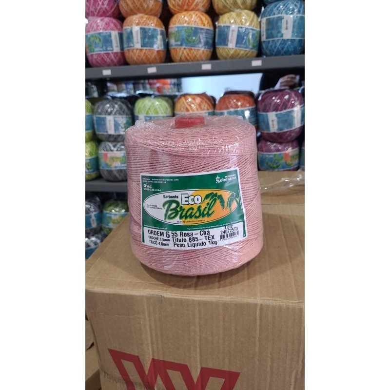 Barbante Eco Brasil - Fio 6 - Rosa chá -1 KG em Oferta na Shopee