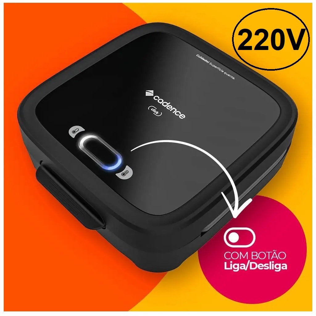 Sanduicheira Eletrica Cadence San400 Com Botão Liga / Desliga 750W 220V