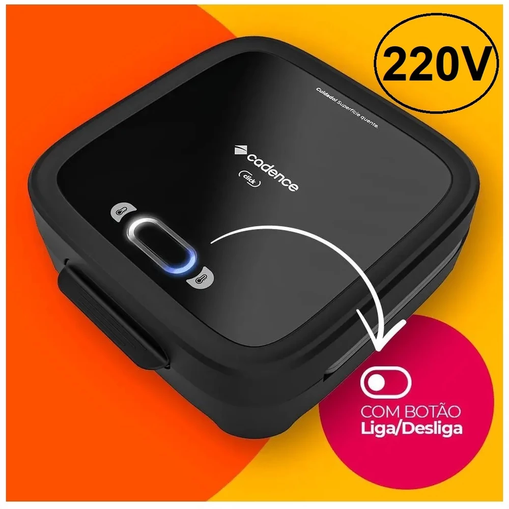 Sanduicheira Eletrica Cadence San400 Com Botão Liga / Desliga 750W 220V
