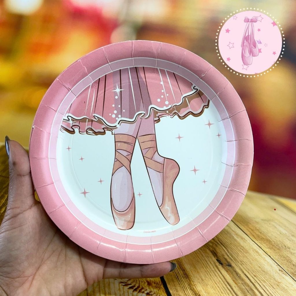 8~32 PRATO FESTA BAILARINA  DE PAPEL 18 CM FESTCOLOR