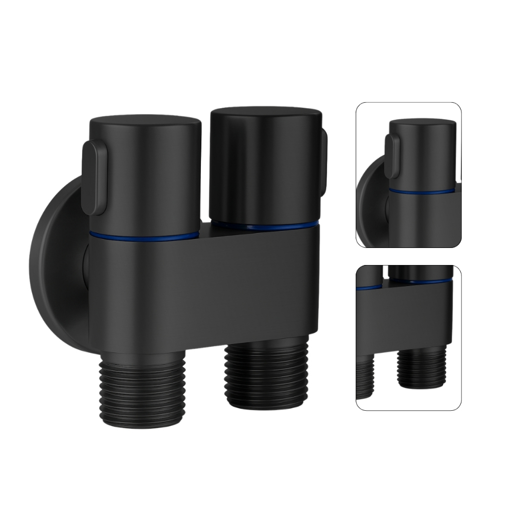 Registro Duplo Máquina De Lavar Ducha Higiênica Metal Preto em Oferta na Shopee