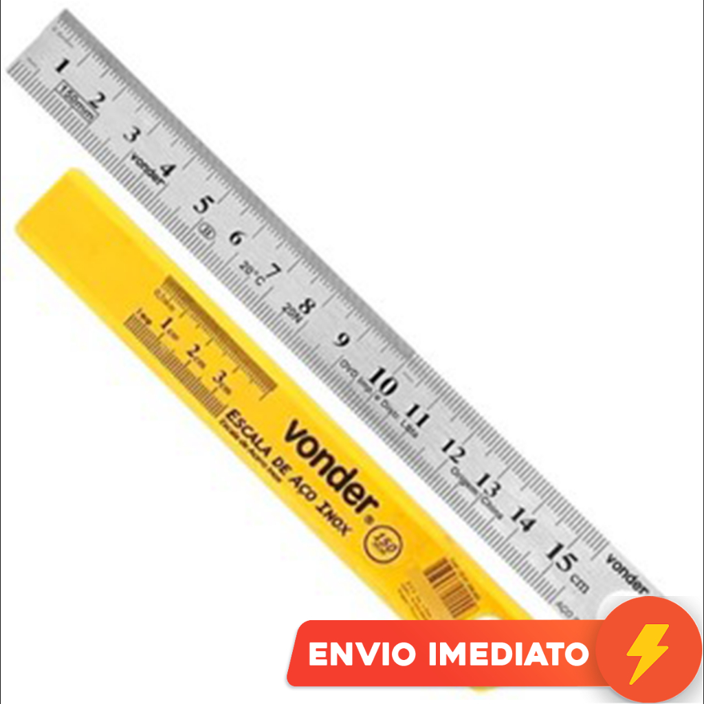 Escala de Aço 150mm Régua Medidora Graduada 6 Polegadas VONDER Resistente em Oferta na Shopee