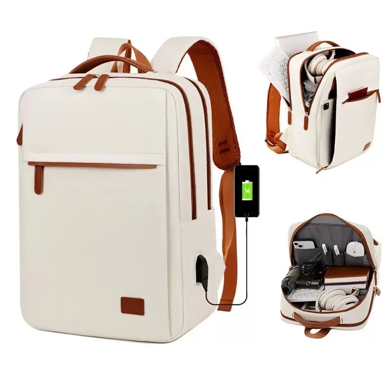 Xaviera bolsa Mochila Masculina Feminina USB Impermeável com Porta-Cabo e Compartimento Laptop