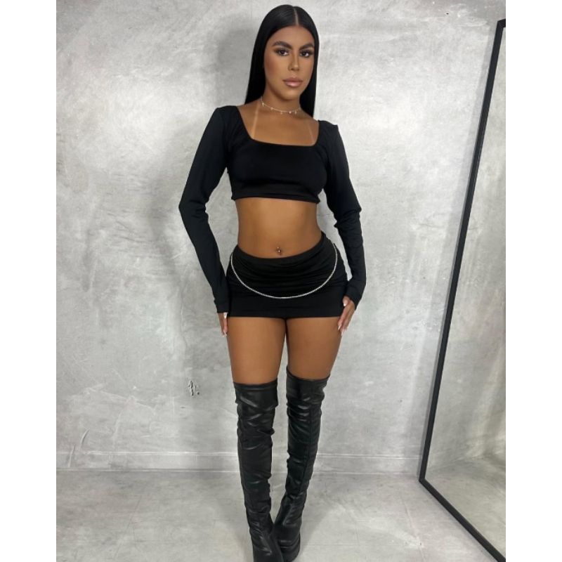 Conjunto Feminino Olivia Saia Curta