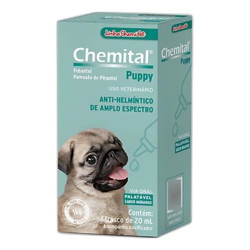 Chemital Puppy 20 Ml - Vermífugo Para Filhotes Líquido - Suspensão