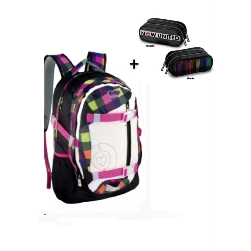 kit Mochila juvenil Clio style porta laptop+ estojo duplo now United