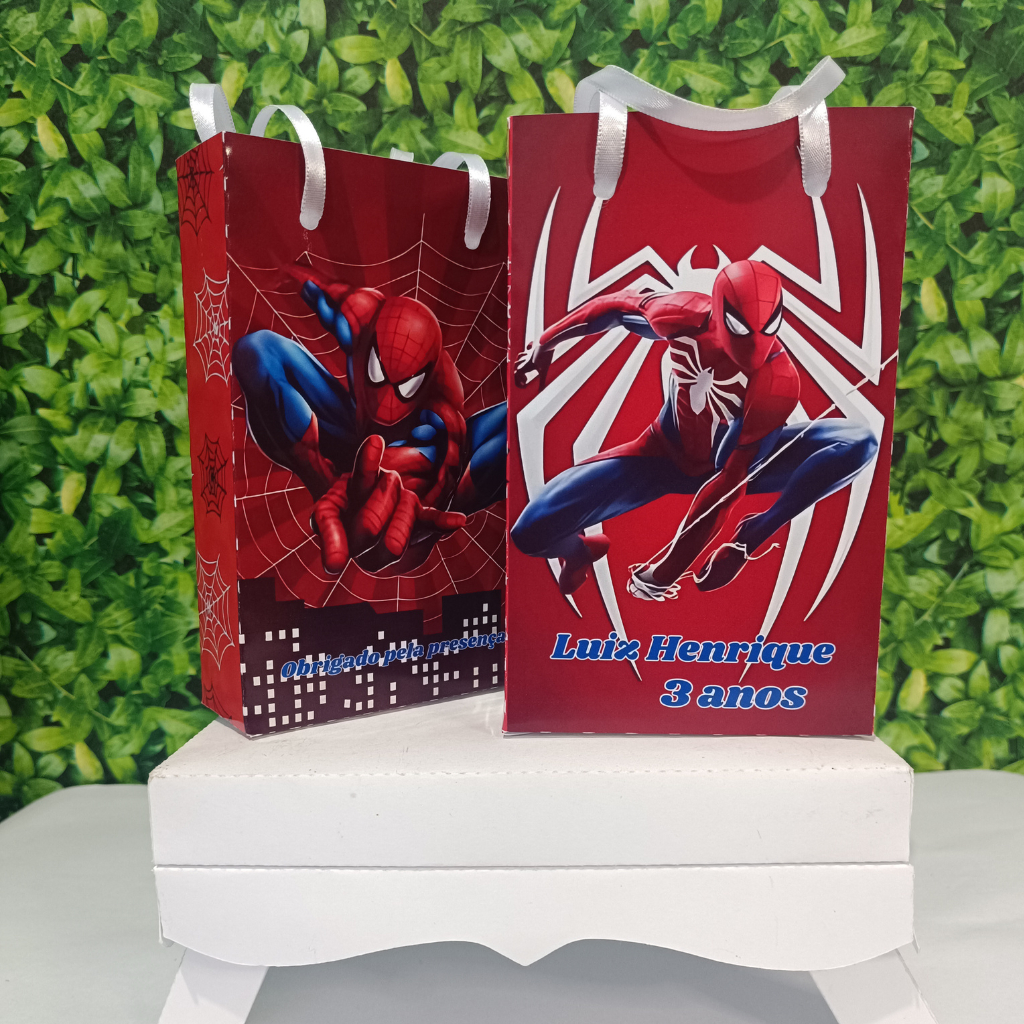 Lembrancinha personalizada sacolinha surpresa homem aranha festa infantil PEGUE E MONTE
