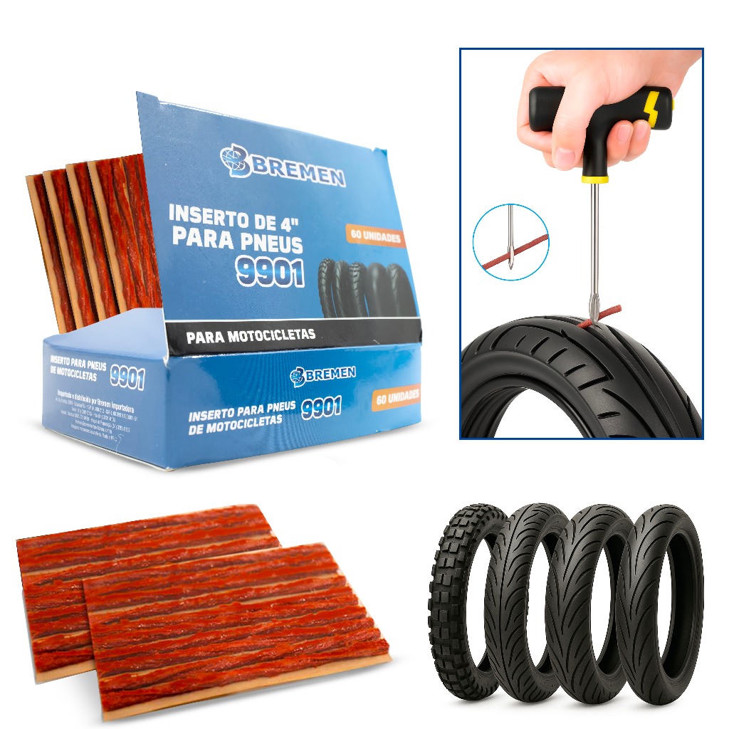 Inserto Para Pneus Motocicleta Bremen 3x100 Mm P/ Pneus Radiais Embalagem 60 Unidades