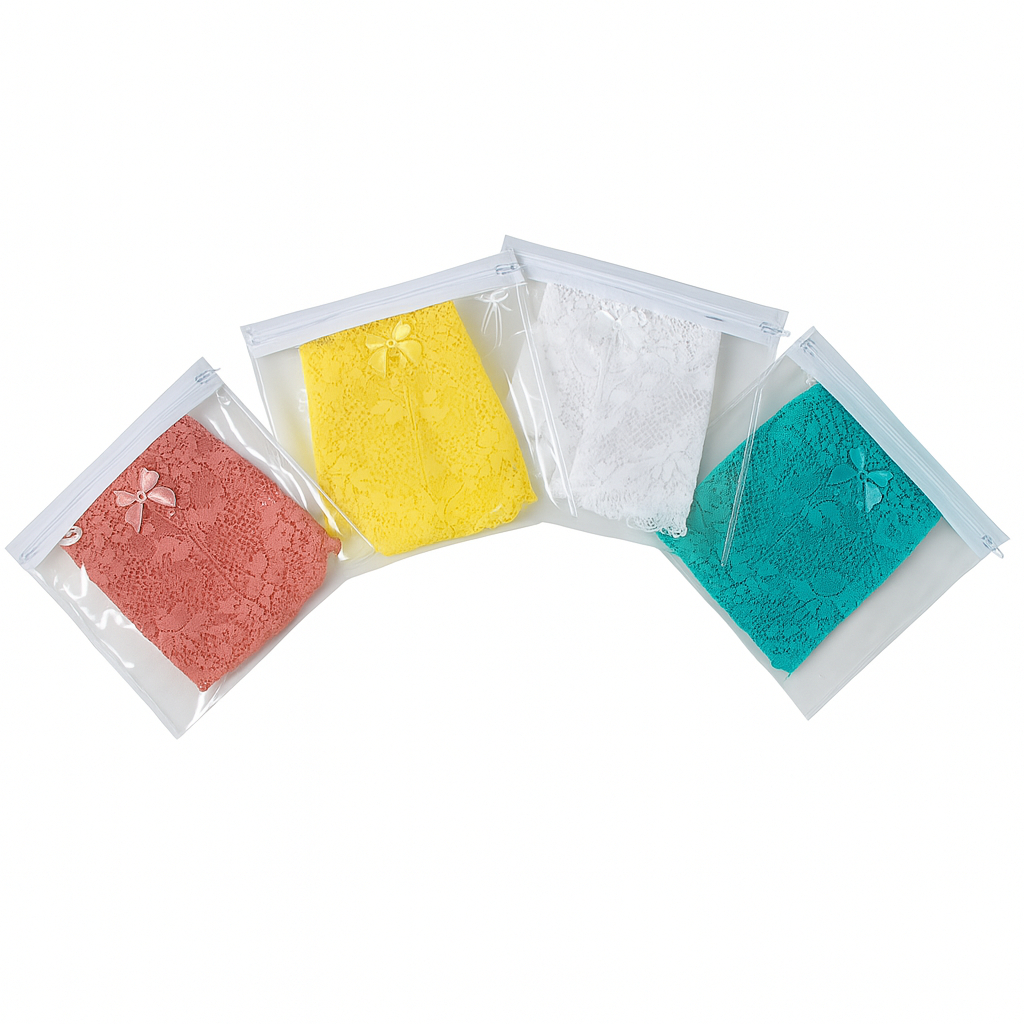 Kit 10 Saquinho Organizador Para Calcinhas Cuecas e Biquínis Moda Praia Pvc com Zíper