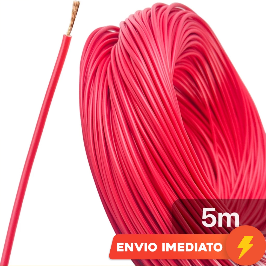 5m Cabo Pp Flexível 1mm² Fio P/ Som Automotivo Technoise