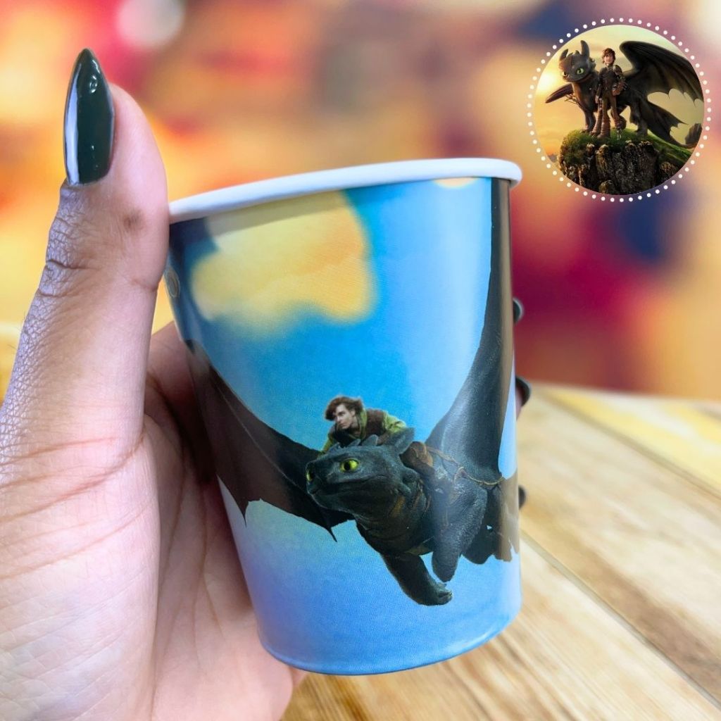 8~32 COPO PAPEL FESTA COMO TREINAR SEU DRAGÃO 200ML FESTCOLOR em Oferta na Shopee