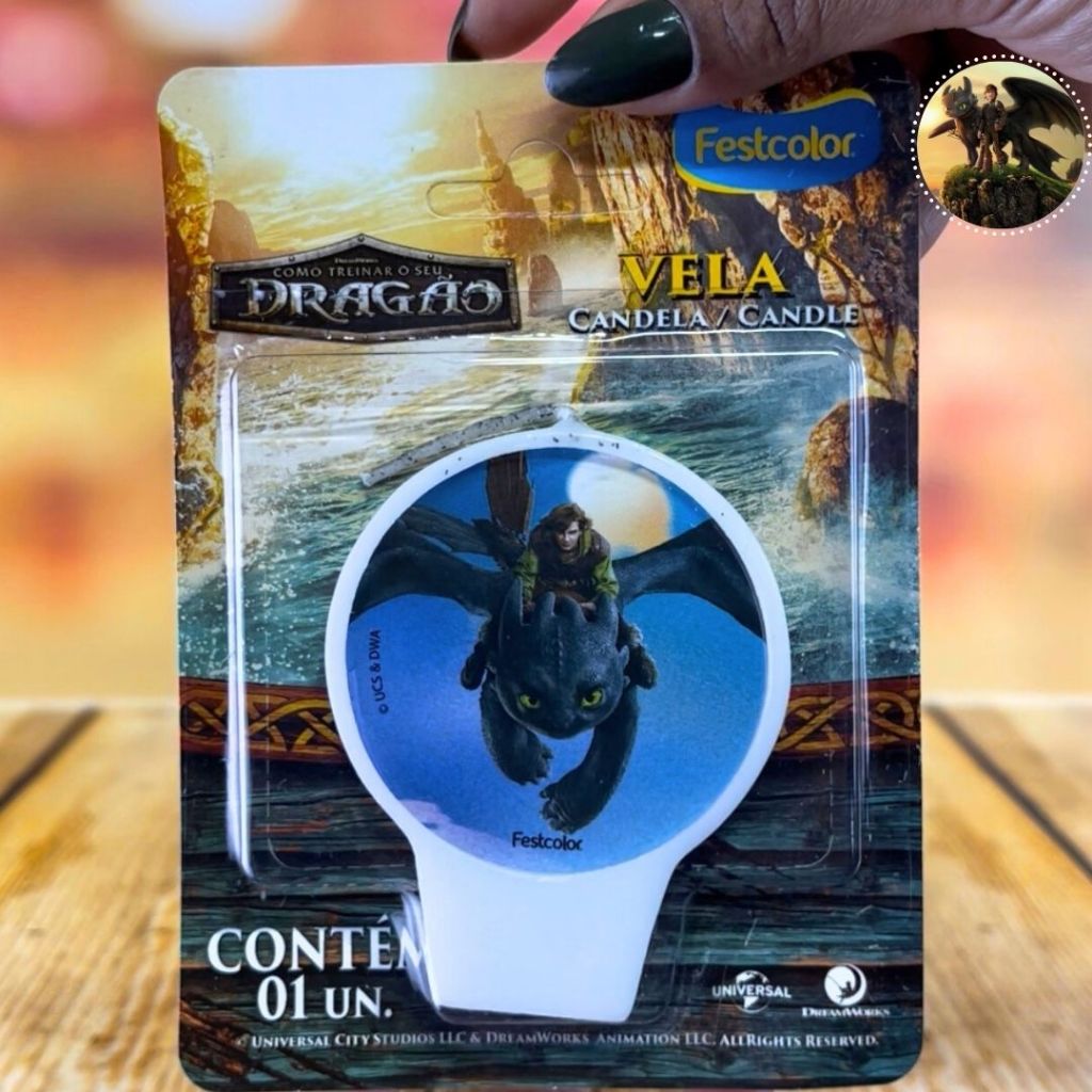 1 VELA  FESTA COMO TREINAR SEU DRAGÃO FESTCOLOR em Oferta na Shopee