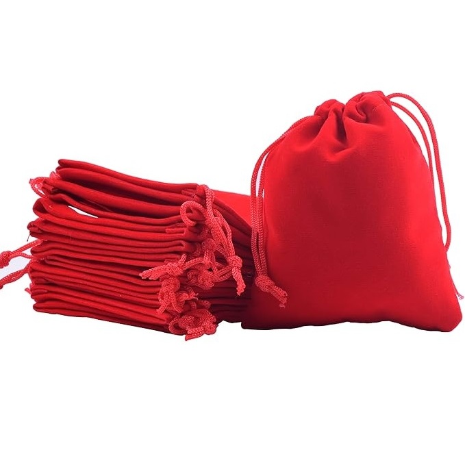 10 unidades Saquinhos Sacos De Veludo Preto Ou Vermelho para embalar joias