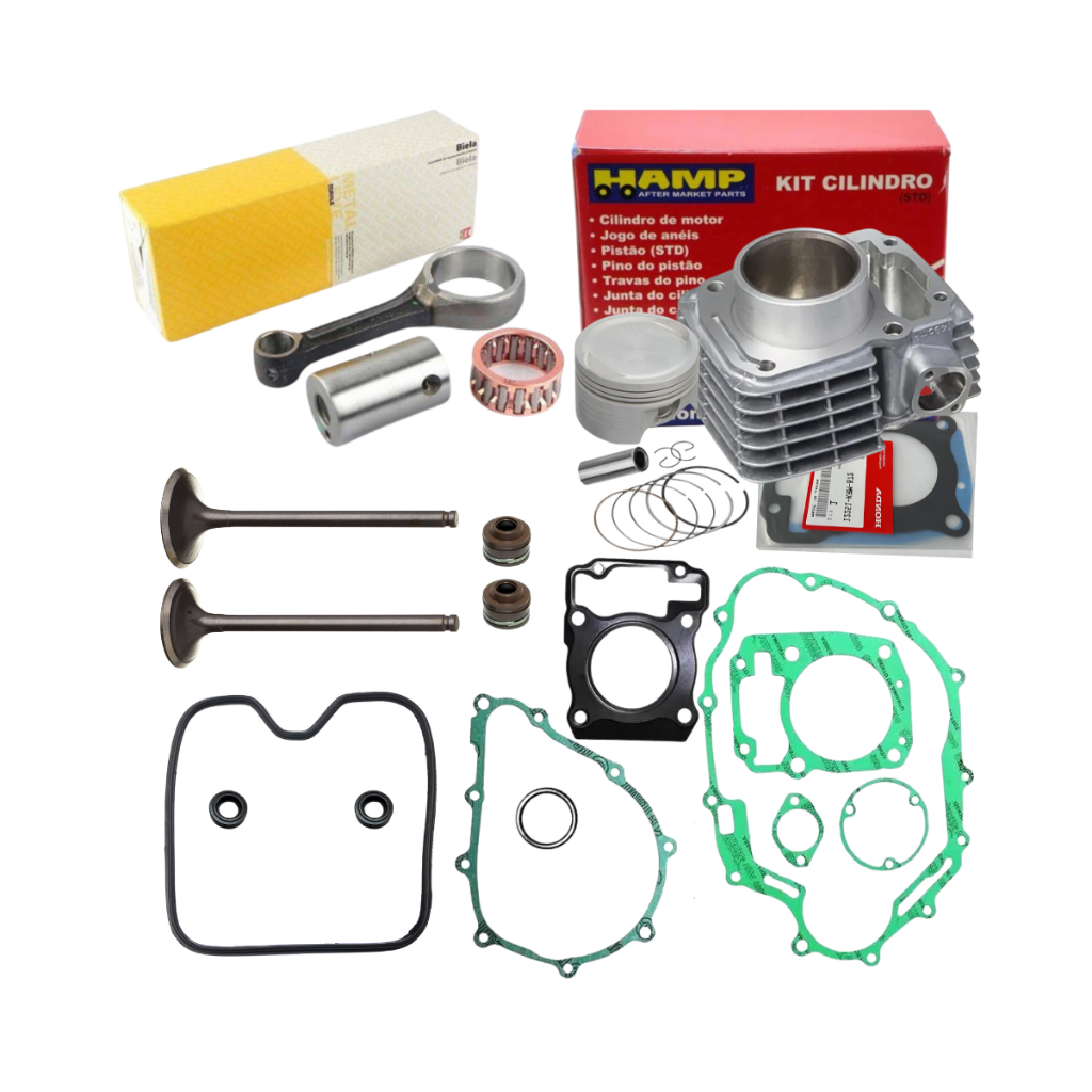 Kit Cilindro Motor Hamp Titan 150 Fan 150 Biela Válvula em Oferta na Shopee