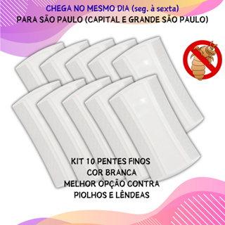 Kit com 10 Pentes Pente Finos Cor Branca Pente para Piolho em Oferta na Shopee
