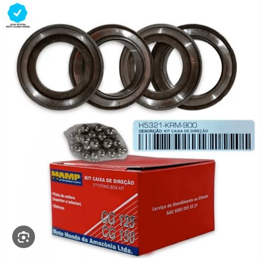CAIXA DIREÇÃO PARA MOTO TITAN 125/ TITAN 150/ TITAN160 00 A 24 HAMP ORIGINAL HONDA