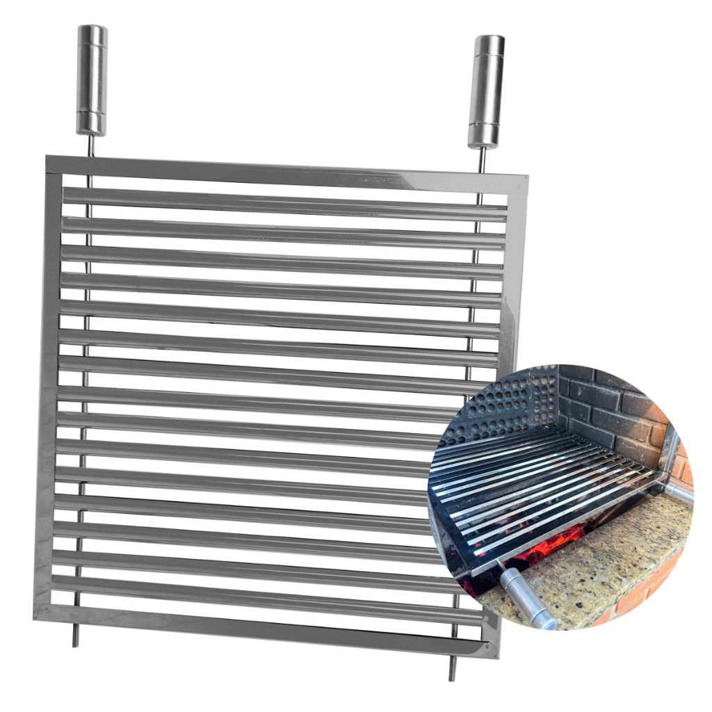 Grelha Uruguaia Inox De Alta Qualidade Suporta Assados Pesados Parrilla Profissional Churrasco em Oferta na Shopee