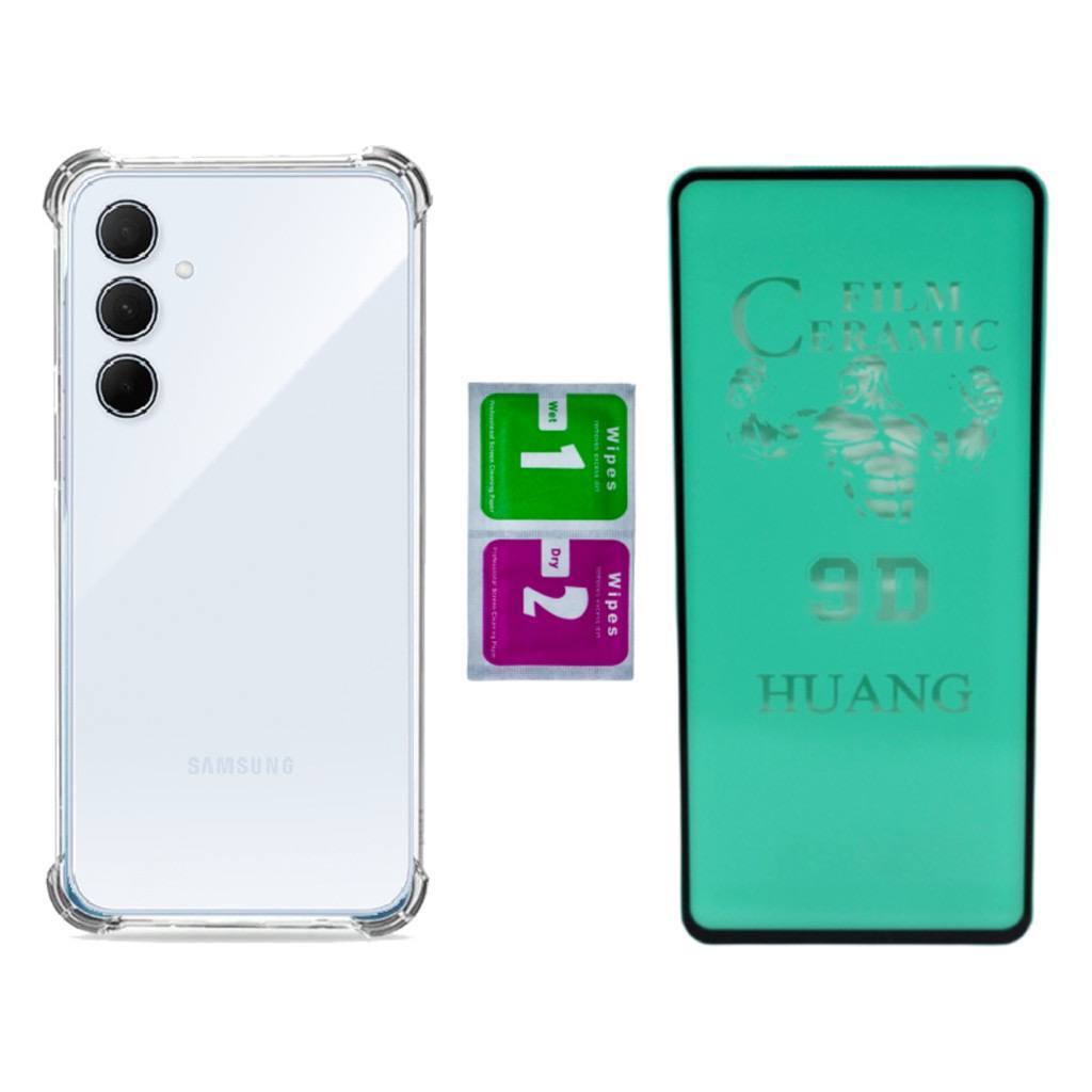 Pelicula De Vidro Temperado 3d Full + capa transparente tpu samsung GALAXY MODELOS