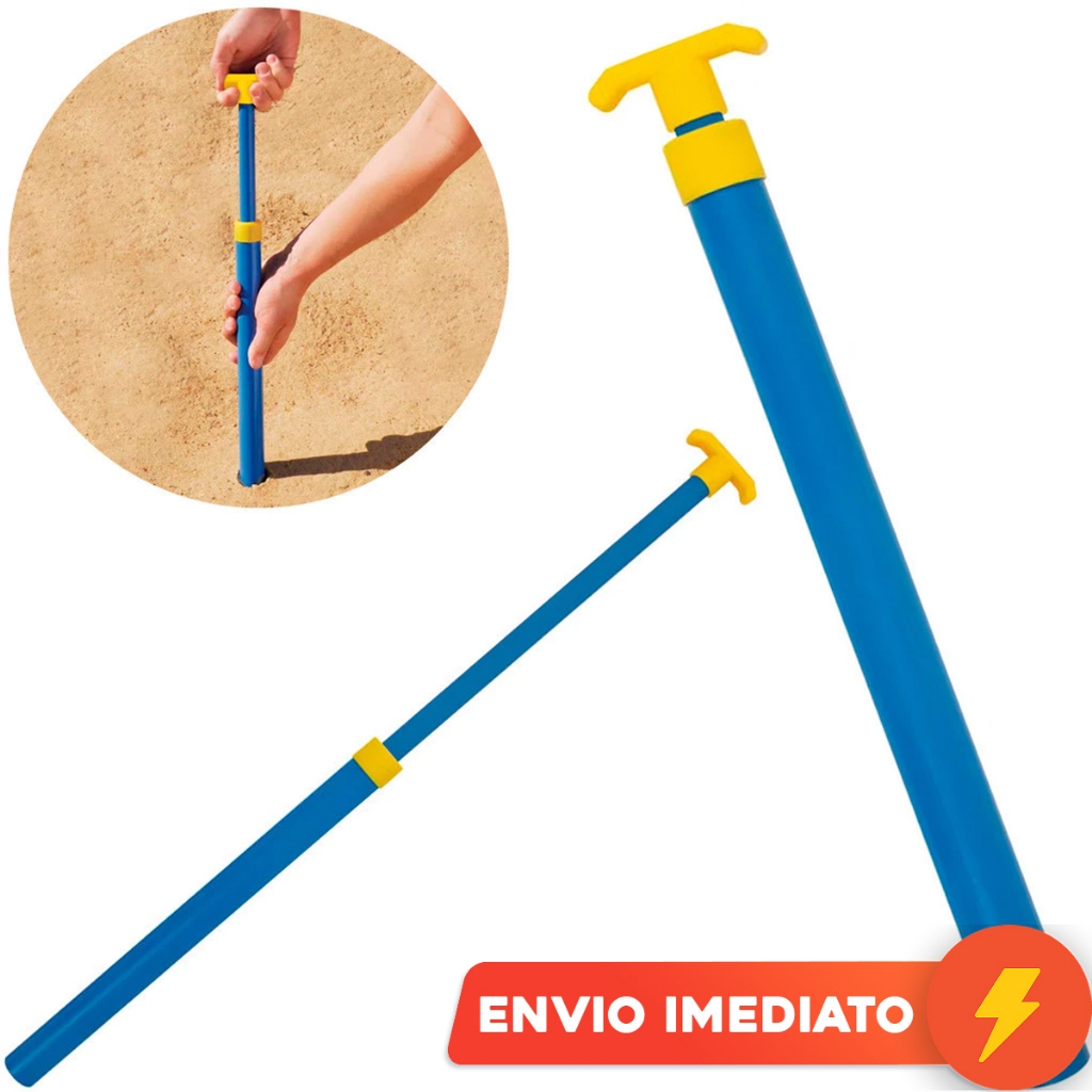 Furador de Areia Mor Saca Areia Pressão Sugador Suporte Guarda-Sol Praia Verão Âncora Resistente