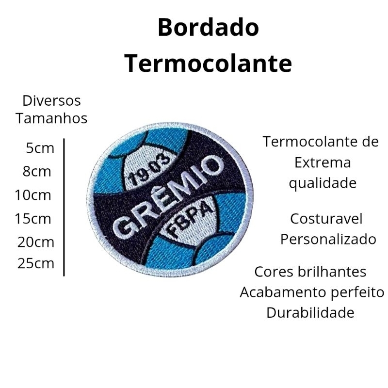 Bordado Patch Grêmio Futebol Termocolante