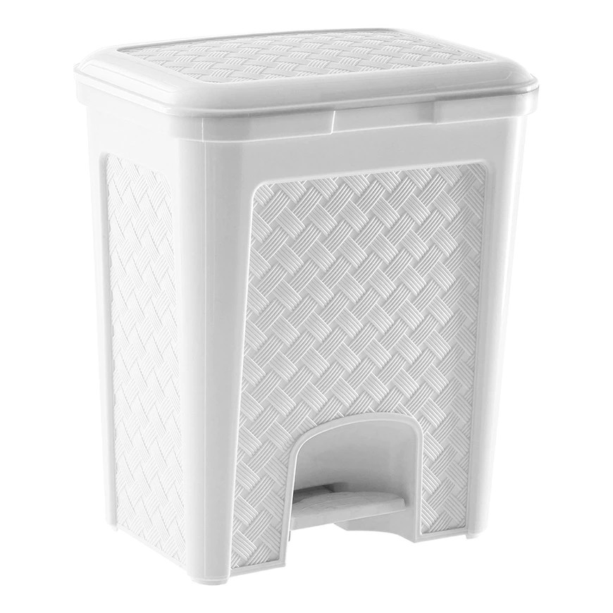 Lixeira Cesto Lixo 13 Litros Rattan C/ Pedal Quarto Cozinha