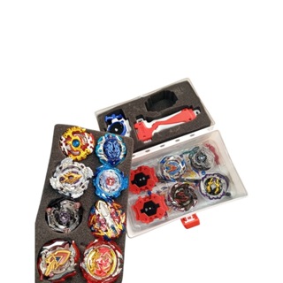 MALETA BEYBLADE COM 12 BEYBLADES+3SUPER LANÇADORES+1GRIP+ADESIVOS em Oferta na Shopee