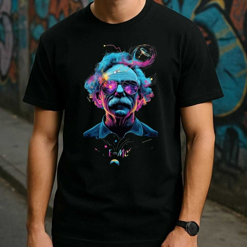 Blusa Estilosa Geek Camiseta Albert Einstein Física Astronomia Unissex 100% Algodão Streetwear