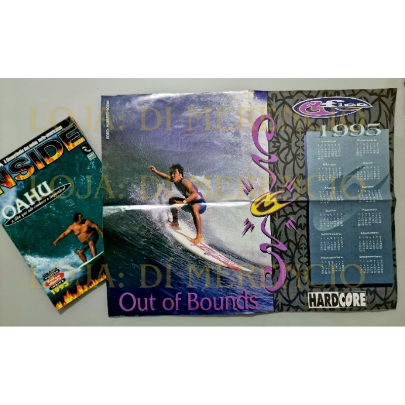 Pôster com Calendário 1995 da Revista Inside 1993 N°53 Colecionador Surf