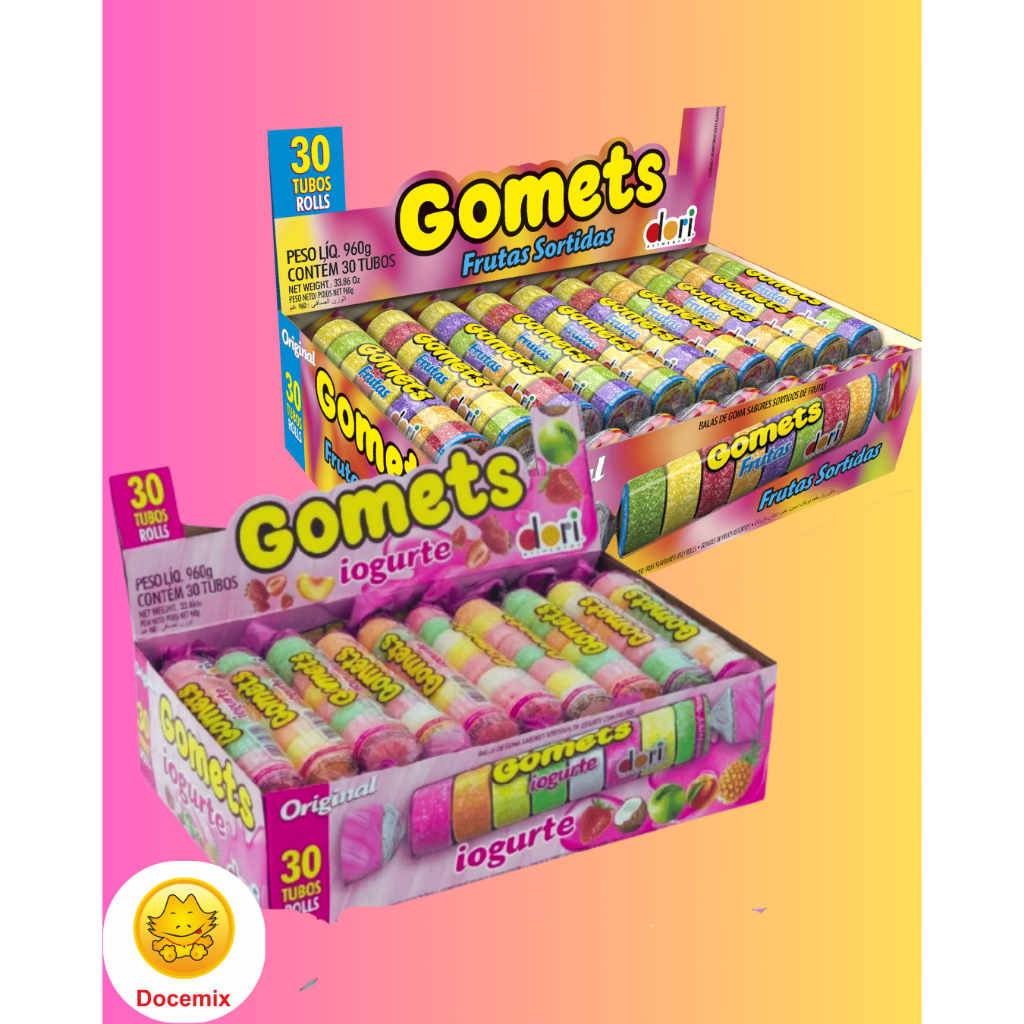 Bala De Goma Gomets Tubo Sortidas C\30un Festa Dori ESCOLHA SEU SABOR! em Oferta na Shopee