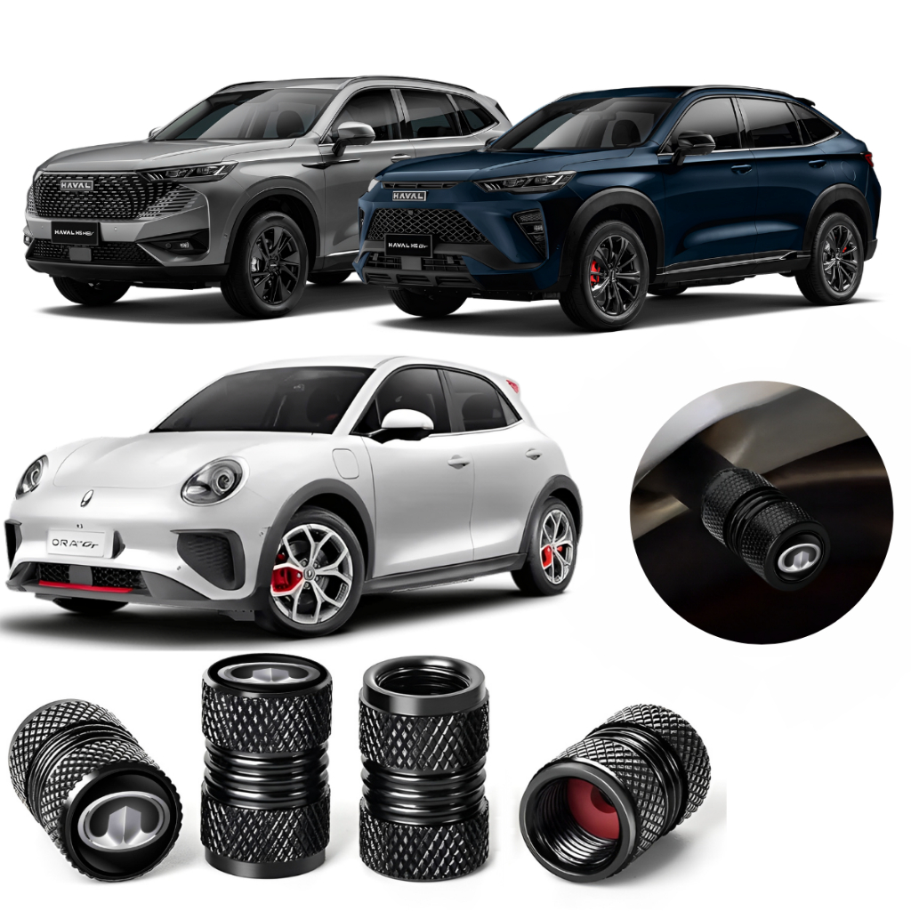 Kit 4 Tampas Bico de Pneu Veículos Gwm Haval H6, GWM haval H6 Gt, Gwm Ora 03 Gt , GWM Ora 03 Skin
