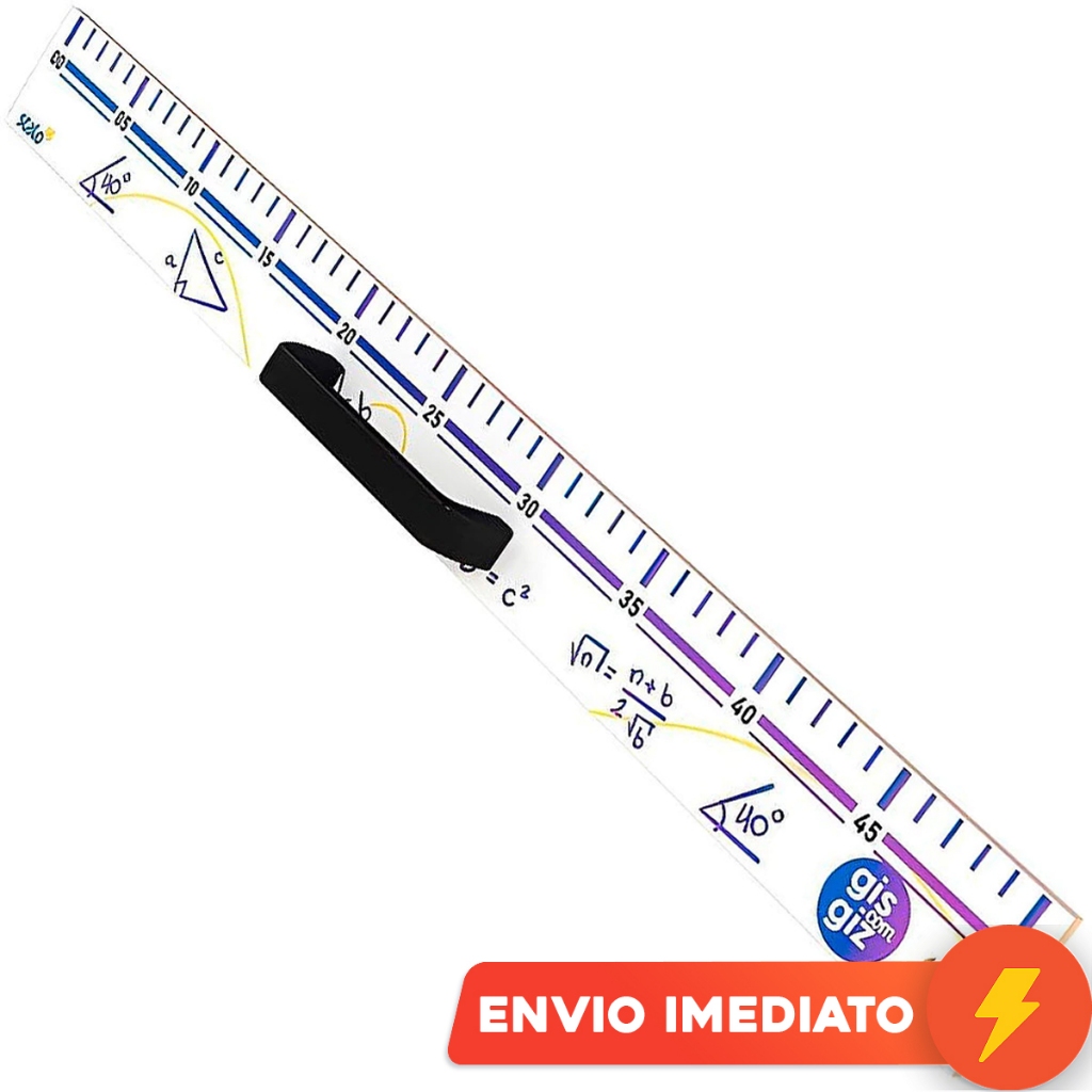Régua 50cm De Madeira Para Quadro Lousa Com Pegador Escolar Artesanato