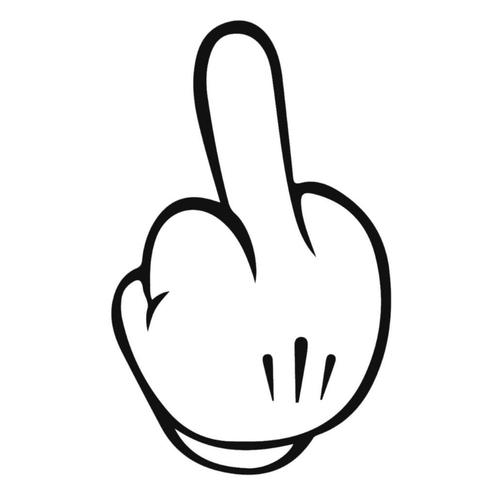 Adesivo Dedo do Meio Estilo Desenho Clássico Para Carro, Moto e Capacete em Oferta na Shopee