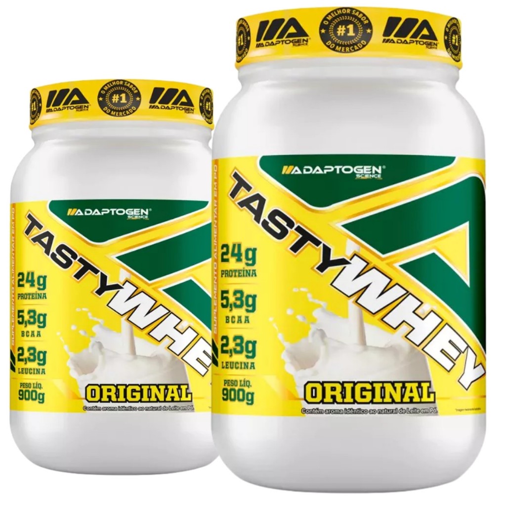 Kit 2x Tasty Whey 3w Gourmet Pote 900 Adaptogen em Oferta na Shopee