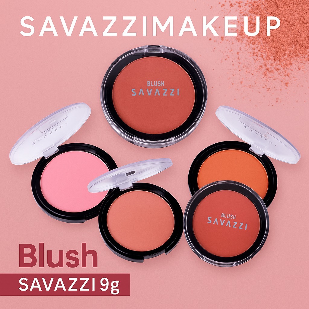 Blush em Pó  Savazzi 9g Com 4 Tonalidades Com Boa Fixação Rosto Com Aspecto Saudável