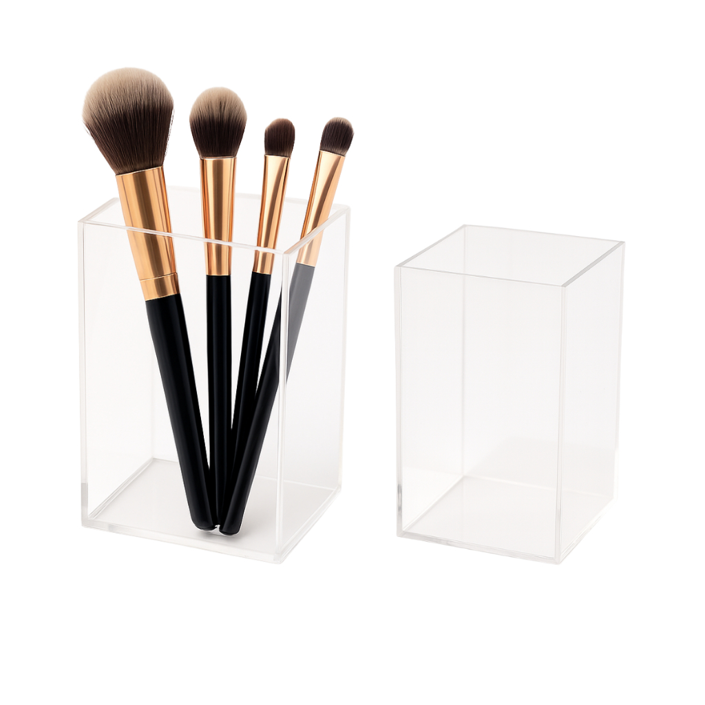 Porta Pincel Maquiagem e Canetas Organizador em Acrílico Transparente Batom em Oferta na Shopee