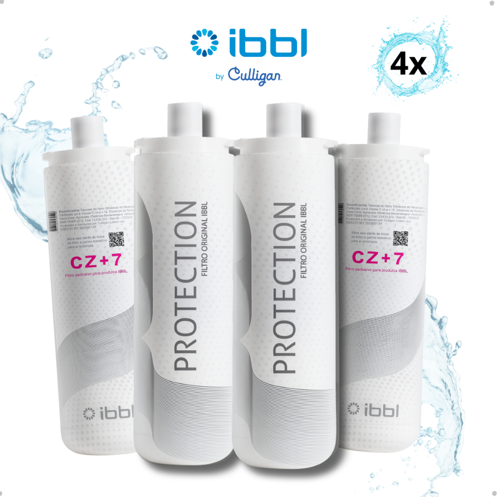 Kit 4 Filtros Refil IBBL CZ+7 Original Purificadores de Água FR600 Due Vivax E-due