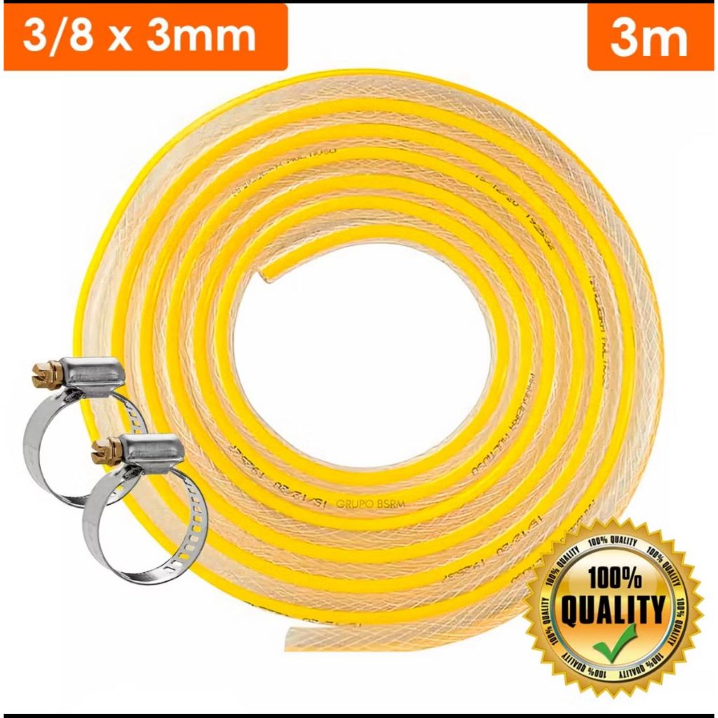 MANGUEIRA PARA GAS EM METROS, COM DUAS ABRAÇADEIRAS DE BRINDE em Oferta na Shopee