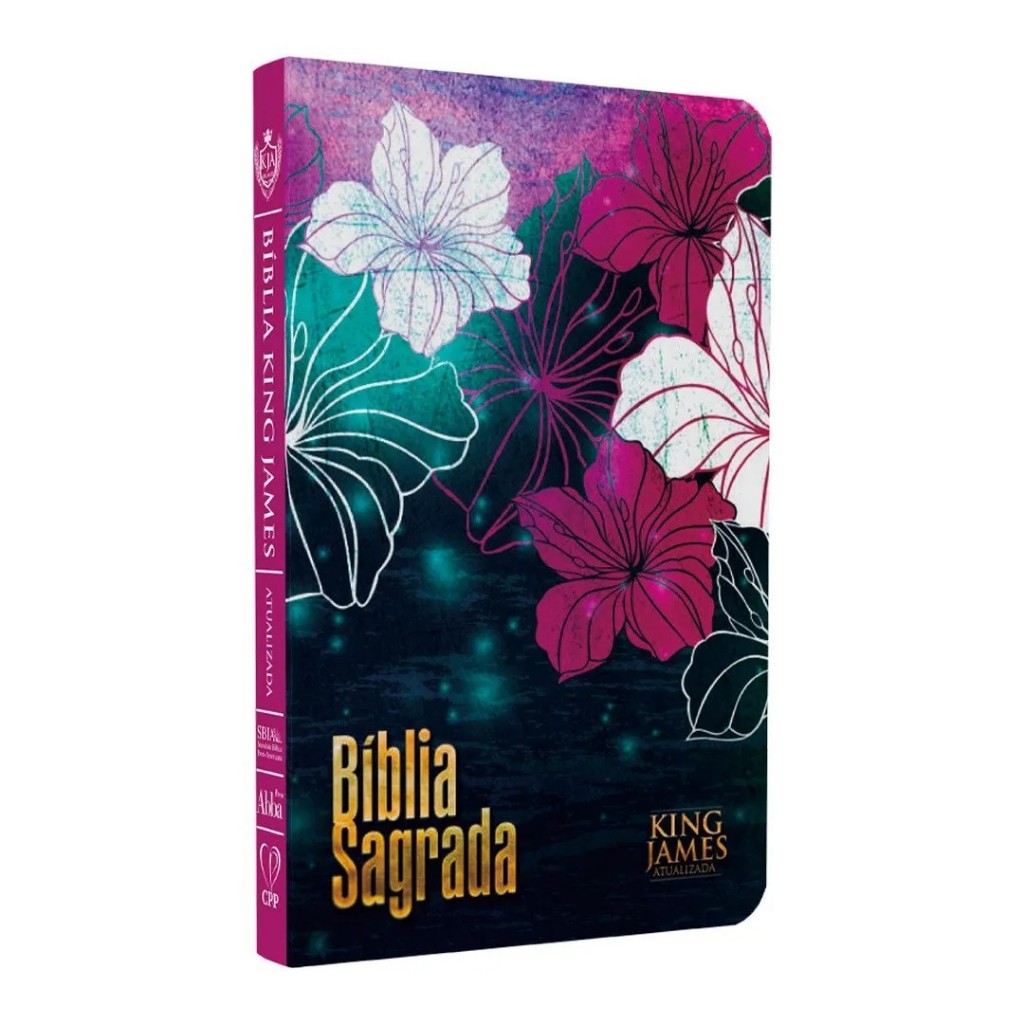 Bíblia KJA - Capa Dura - Slim - Edição Luxo - Floral Magenta em Oferta na Shopee