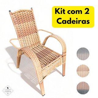 Jogo de Cadeira para Área externa de Fibra Sintetica para Sitio Piscina Varanda Luxo Adulto Junco Cadeira de Balanço 2un em Oferta na Shopee