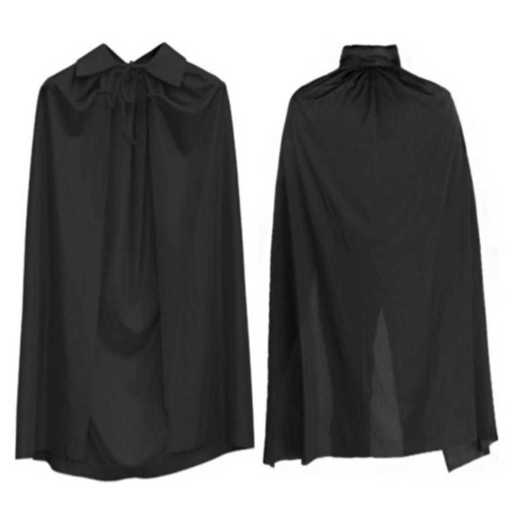 Capa Preta Adulto 140m para Fantasias Halloween