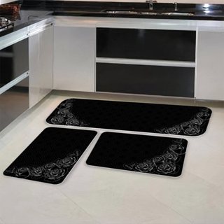 KIT com 3 Tapetes para Cozinha ANTIDERRAPANTE EMBORRACHADO com Estampa Digital Modelos 10 em Oferta na Shopee